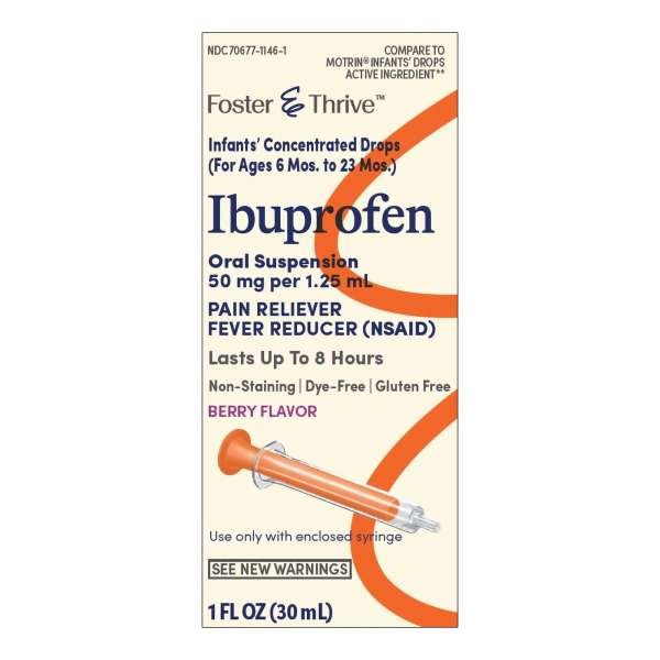 Foster & Thriveu2122 Ibuprofen 50 mg Per 1.25 mL Infants' Concentrated Drops Berry Product Image