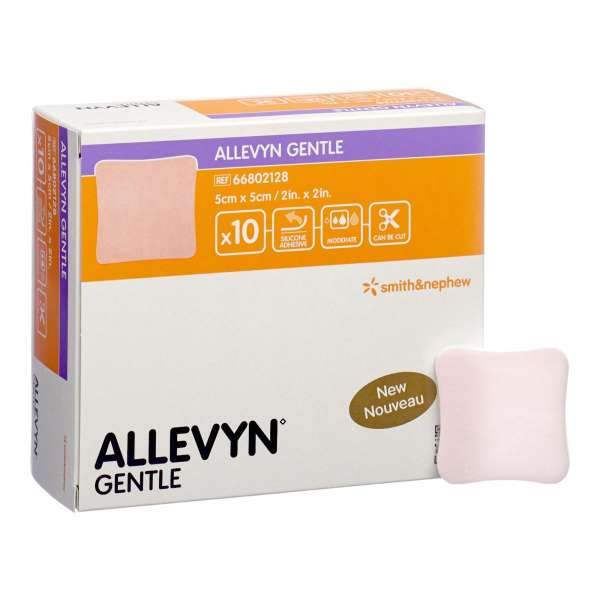 Allevyn Gentle Border Silicone Foam Dressing, 2 x 2 Inch Product Image