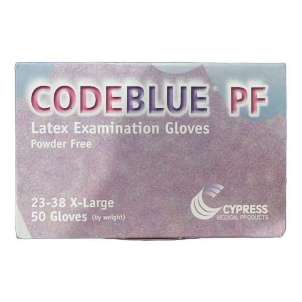 CodeBlueu00ae PF Latex Extended Cuff Length Exam Glove, Extra Large, Blue Product Image