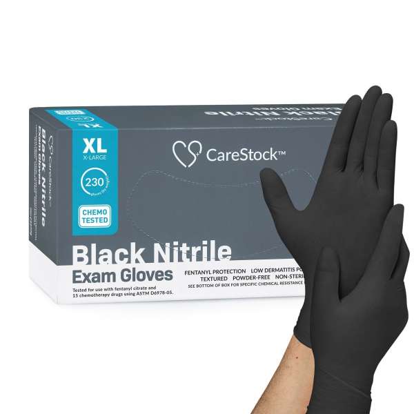 CareStocku2122 Nitrile Exam Glove, Extra Large, Black Product Image
