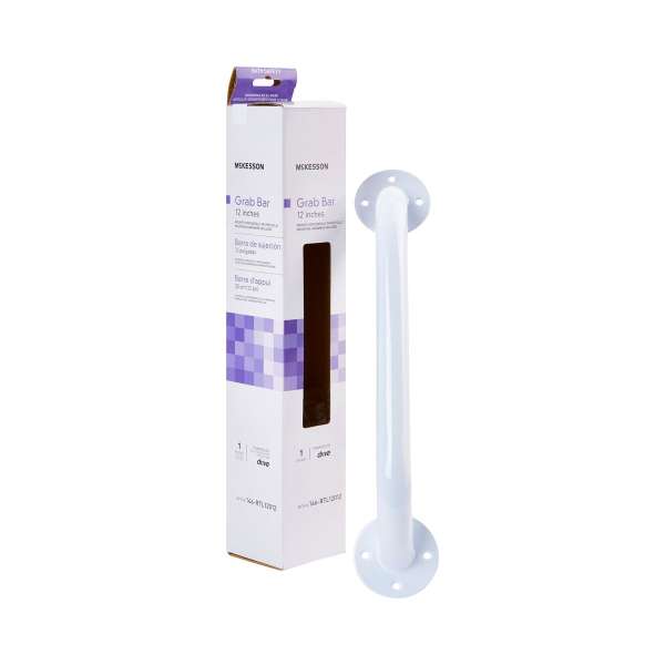 McKesson Wall Grab Bar, White Steel, 12-Inch Length Product Image