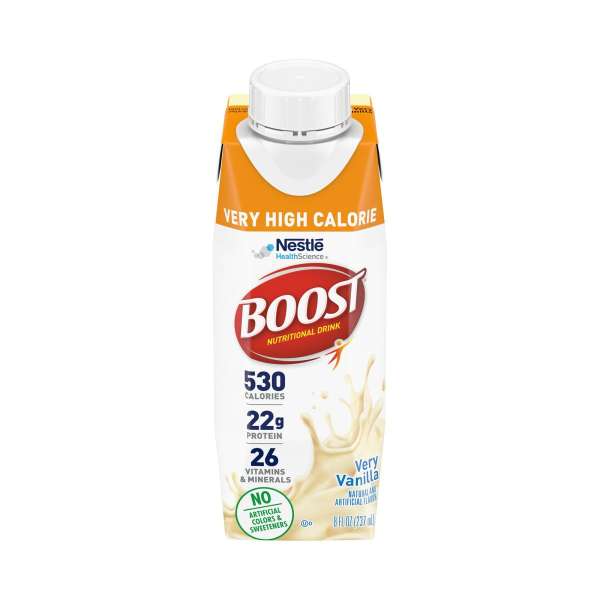 Boostu00ae Very High Calorie Vanilla Nutritional Drink, 8-ounce Carton Product Image