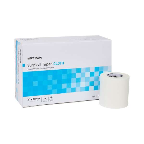 McKesson Silk-Like Cloth Medical Tape, 2 Inch x 10 Yard, White Product Image