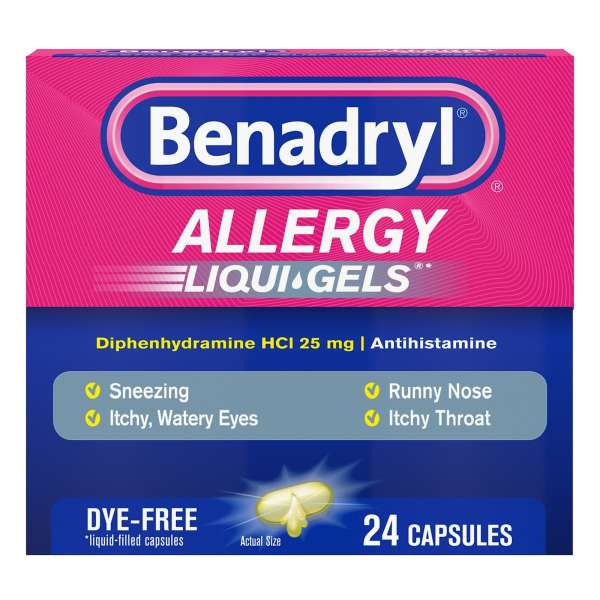 Benadrylu00ae Allergy Liqui-Gels Dye Free Product Image