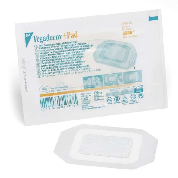 3Mu2122 Tegadermu2122 Transparent Film Dressing with Pad, 3u00bd x 4 Inch Product Image