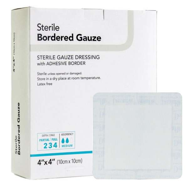 DermaRiteu00ae Adhesive Dressing, 4 x 4 Inch, White Product Image