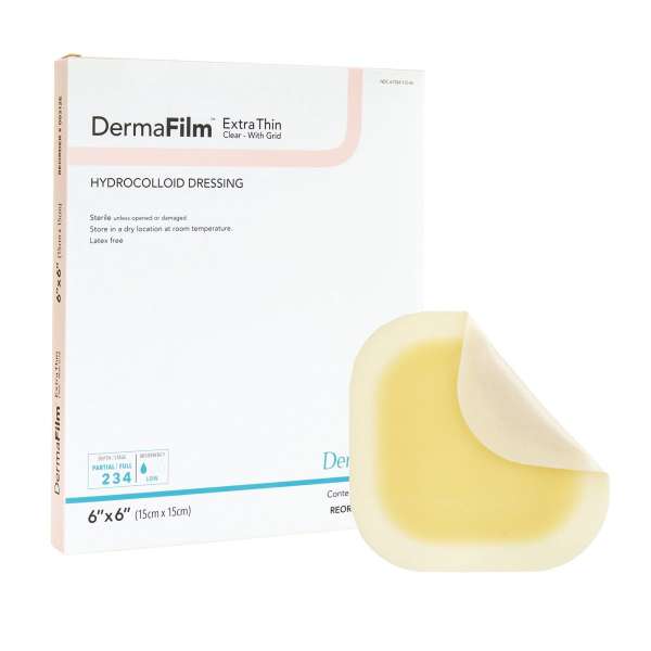 DermaFilmu00ae Thin with Border Hydrocolloid Dressing, 6 x 6 Inch Product Image