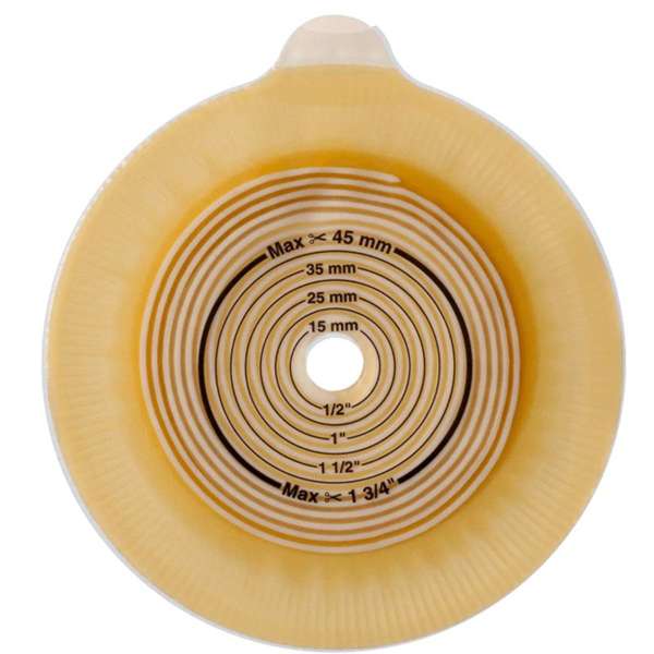 Assurau00ae Flat Ostomy Barrier, Trim to Fit Stomas 10 u2013 35 mm, Green Color Match Product Image
