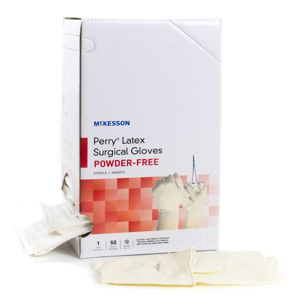 McKesson Perryu00ae Performance Plus Surgical Glove, Size 7, Cream Product Image