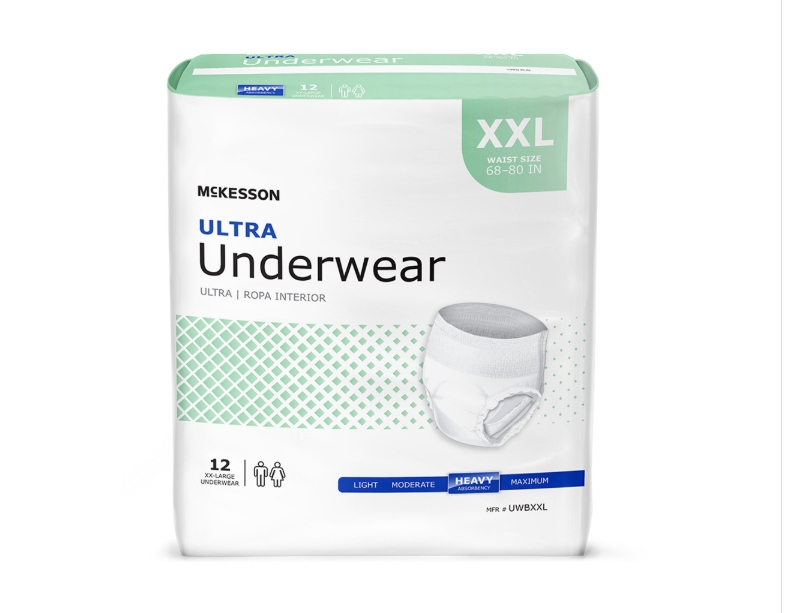 Absorbent Underwear McKesson Ultra Pull On with Tear Away Seams Adult 2X-Large Unisex Disposable Heavy Absorbency Product Image