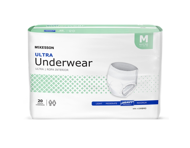 Absorbent Underwear McKesson Ultra Pull On with Tear Away Seams Adult Medium Unisex Disposable Heavy Absorbency Product Image