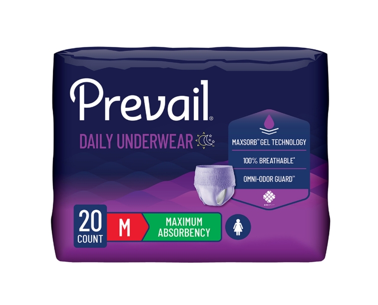 Absorbent Underwear Prevail® Daily Underwear Pull On with Tear Away Seams Adult Medium Female Disposable Heavy Absorbency Product Image