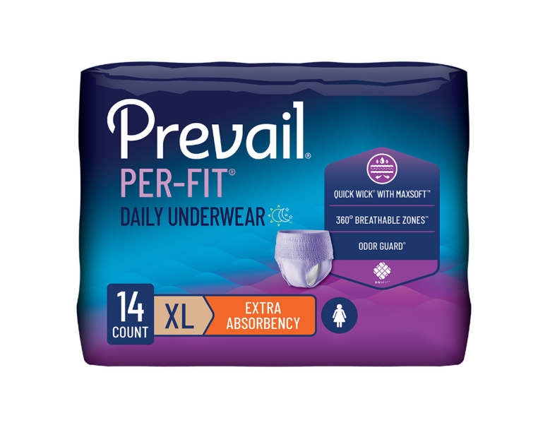 Absorbent Underwear Prevail® Per-Fit® Pull On with Tear Away Seams Adult X-Large Female Disposable Moderate Absorbency Product Image