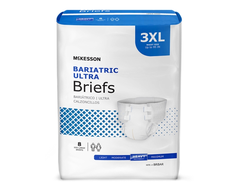 Incontinence Brief McKesson Ultra Bariatric Adult 3X-Large Unisex Disposable Heavy Absorbency Product Image