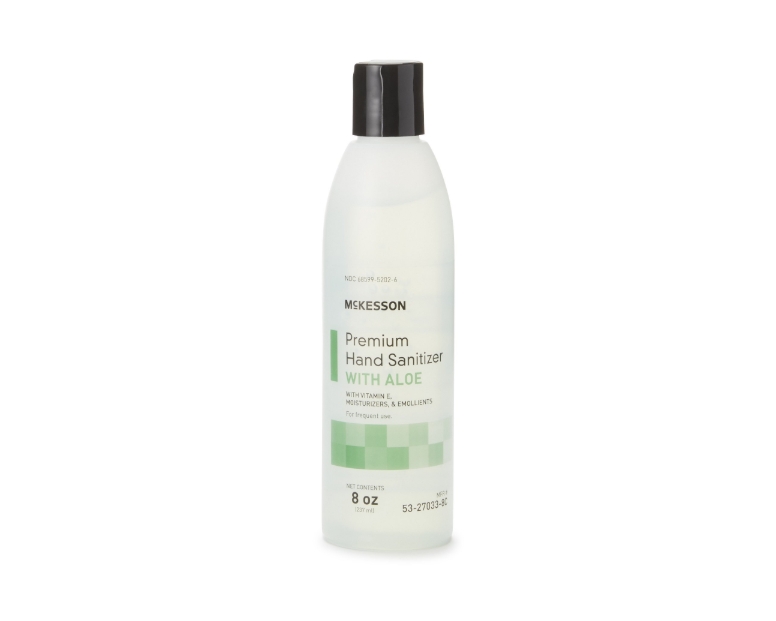 Hand Sanitizer with Aloe McKesson Premium 8 oz. Ethyl Alcohol Gel Bottle Product Image
