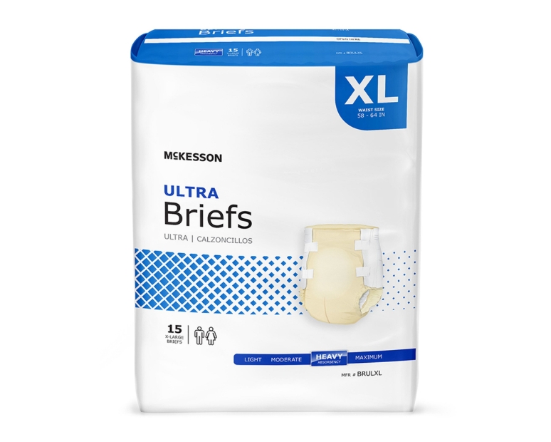 Incontinence Brief McKesson Ultra Adult X-Large Unisex Disposable Heavy Absorbency Product Image
